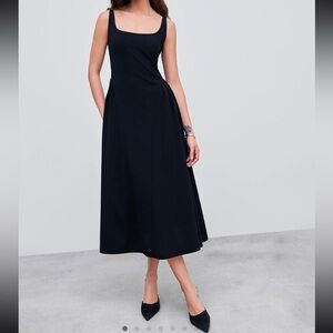 Elegant Black Sleeveless Midi Dress